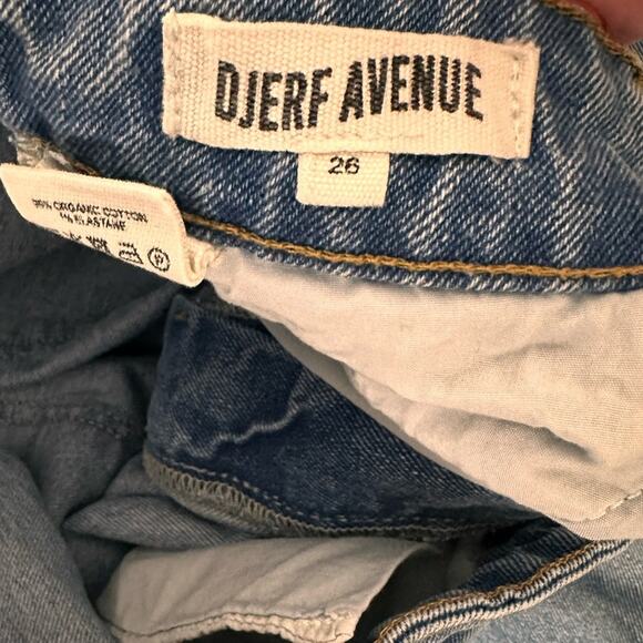 Djerf Avenue High Waist Straight Mid Blue Denim Jeans, size 26 - Picture 9 of 12